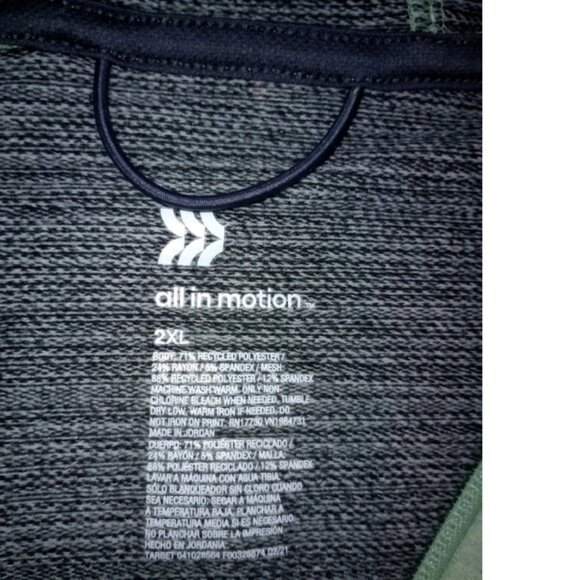 NWT All in Motion Full Zip Hoodie – Sage Green Heather, Men’s 2XL Fleece Jacket - Picture 5 of 9